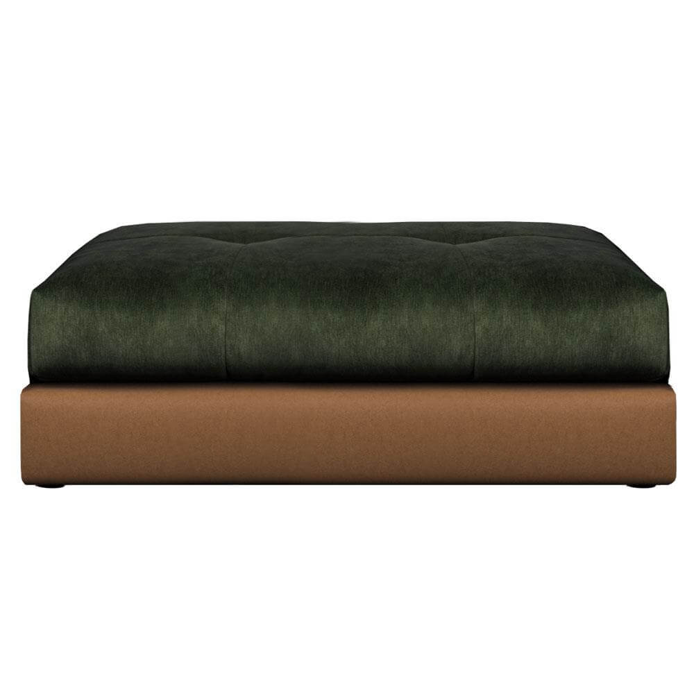 Quinn Footstool Leather and Fabric